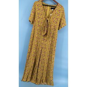 Blue Rain Jumpsuit Woman's Large Floral Fairy Dainty‎ Festival Boho Wide Leg NWT